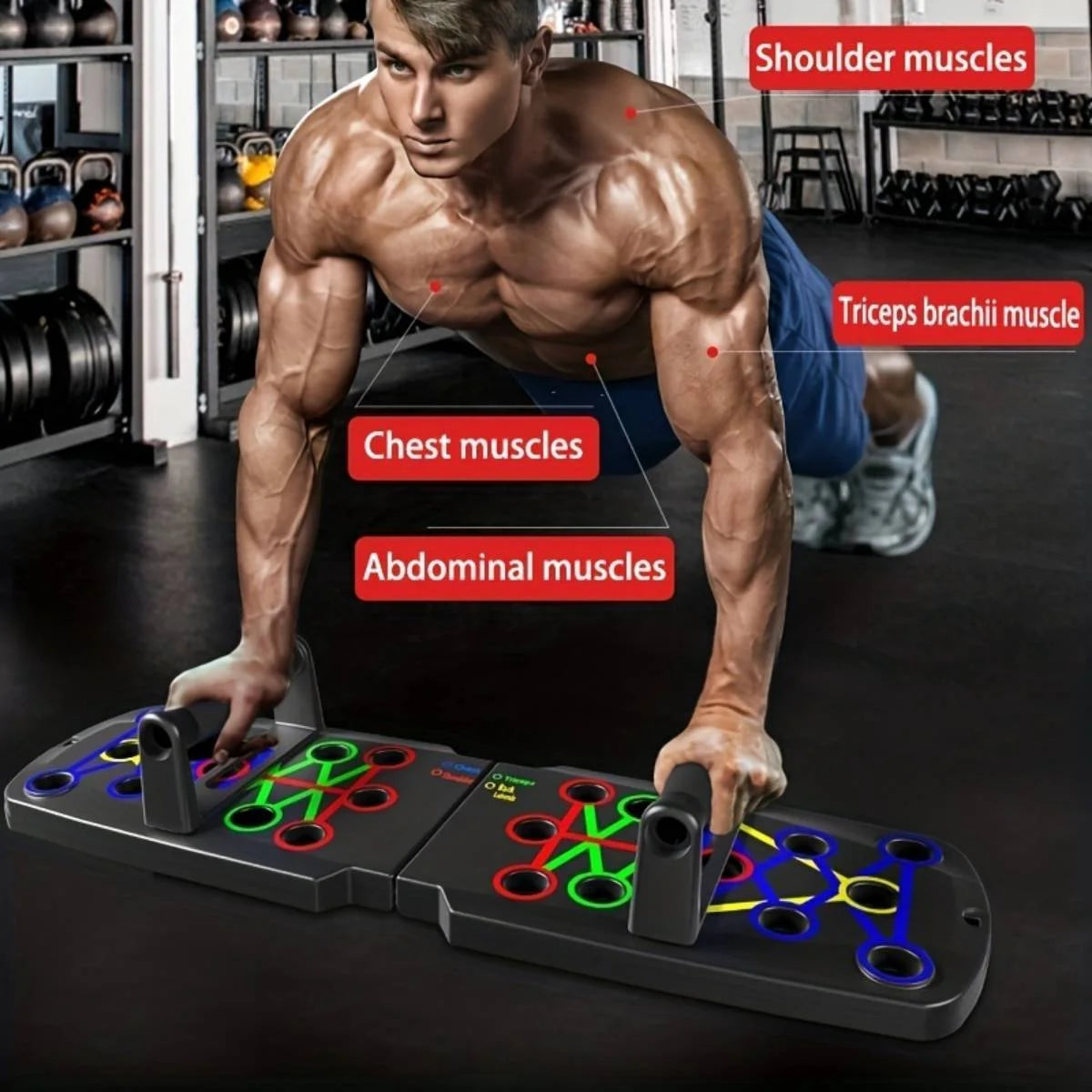 Multifunctional Foldable Push-Up Board for Portable Strength Training - Ideal for Home Gym Workouts for Men and Women