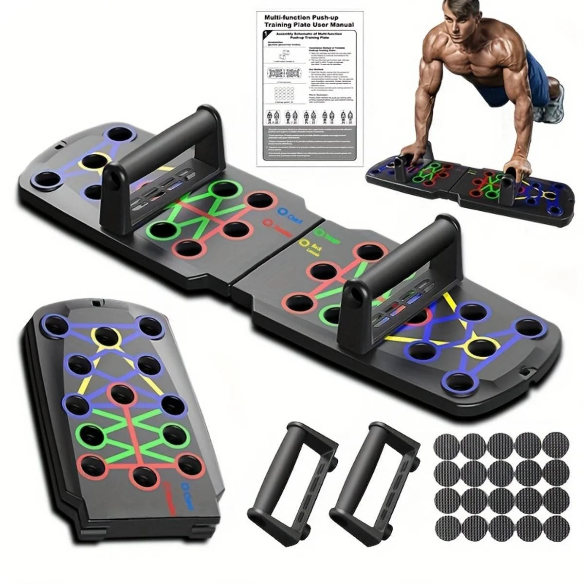 Multifunctional Foldable Push-Up Board for Portable Strength Training - Ideal for Home Gym Workouts for Men and Women