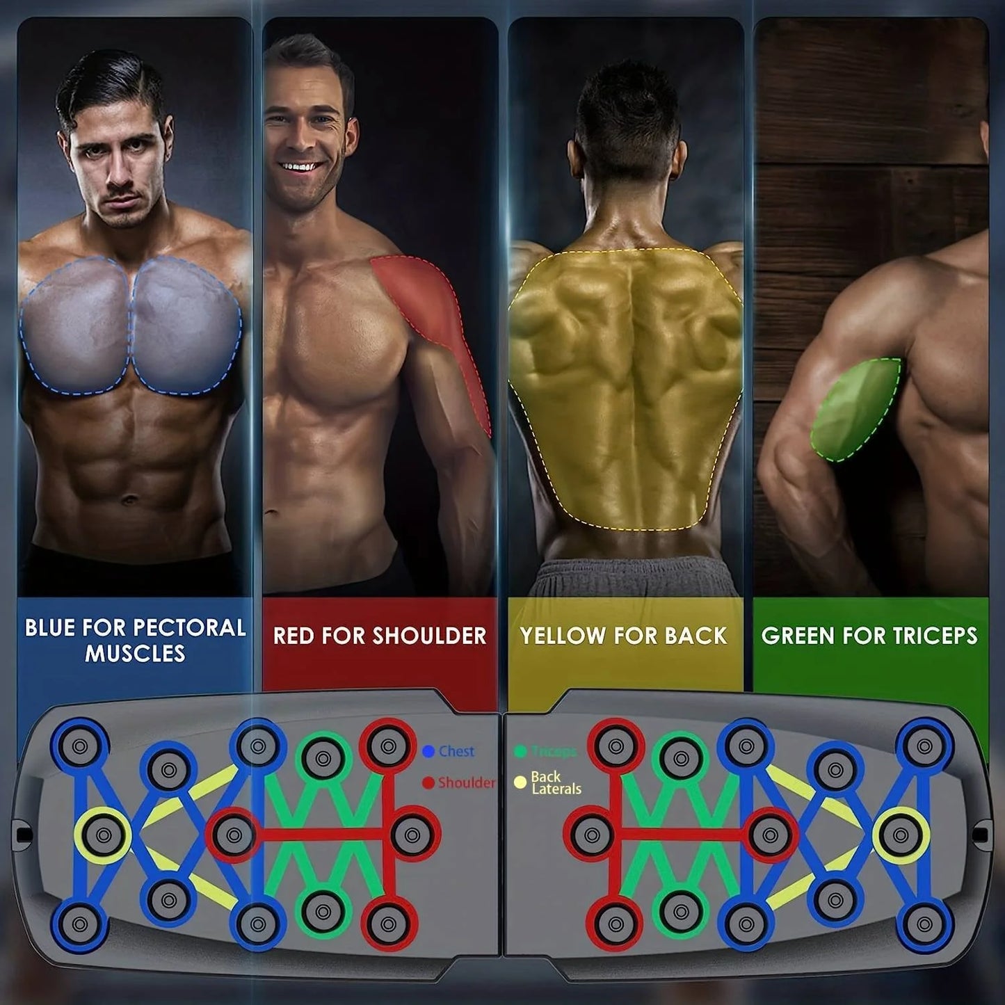 Multifunctional Foldable Push-Up Board for Portable Strength Training - Ideal for Home Gym Workouts for Men and Women