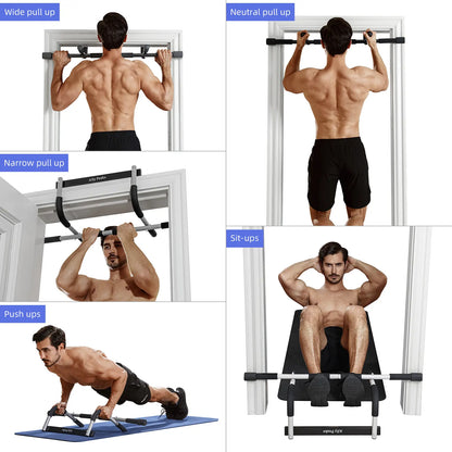 Ally Peaks Pull up Bar for Doorway | Thickened Steel Max Limit 440 Lbs Upper Body Fitness Workout Bar| Multi-Grip Strength for Doorway | Indoor Chin-Up Bar Fitness Trainer for Home Gym Portable
