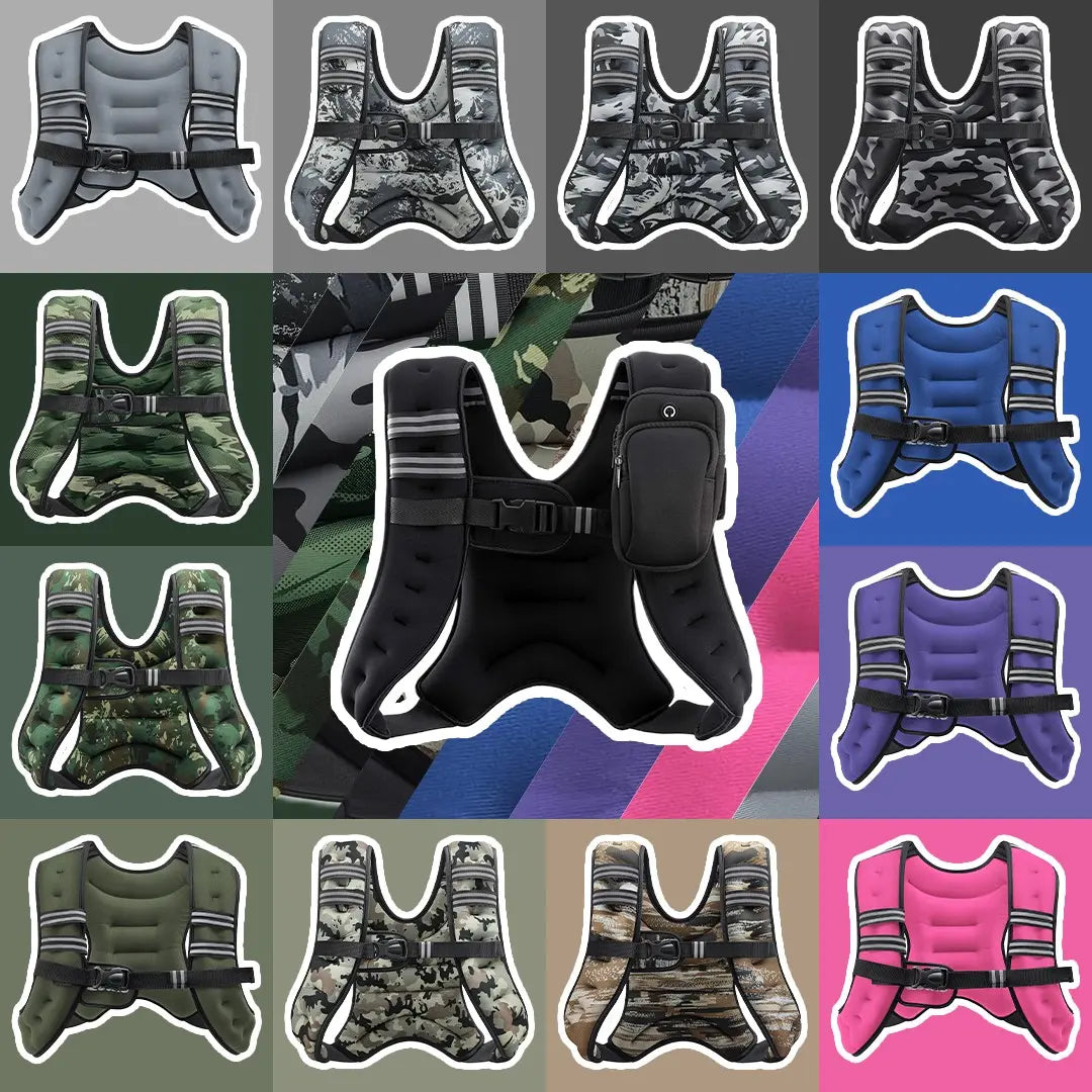 【Backtoschool】Zelus Weighted Vests,6/8/12/16/20/25/30Lb Rucking Vest with Detachable Phone Pouch&Reflective Stripes&Adjustable Straps|Exercise Equipment & Workout Enhancer for Motivational Walking,Strength Training,Running|#Tiktokshopbacktoschool