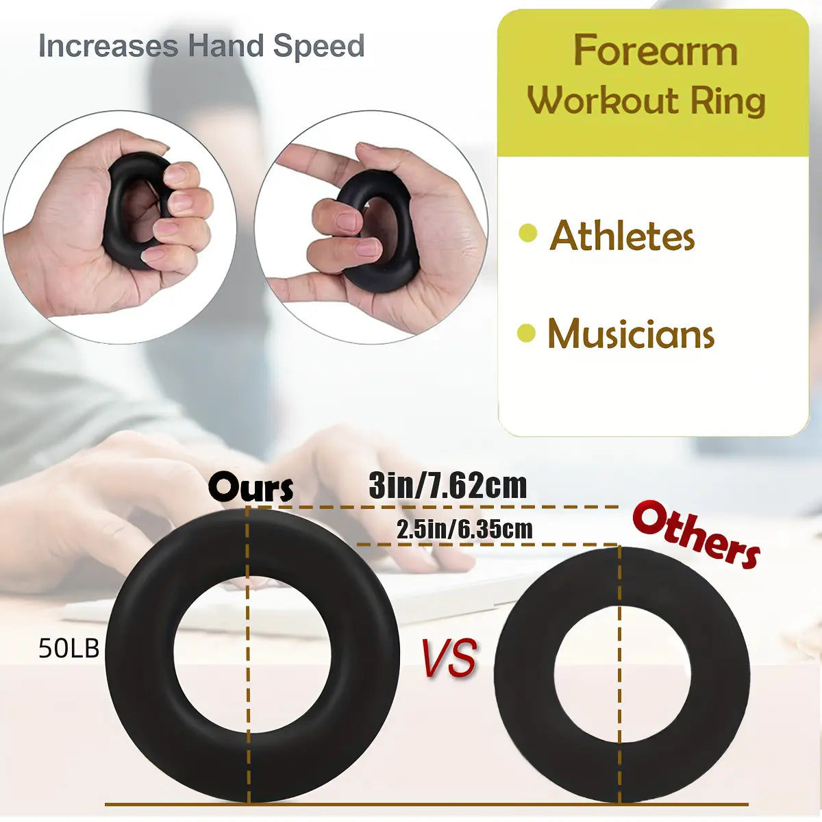 Pro Grip Trainer 4-Pack - Adjustable Resistance (10-130 Lbs) Strength Training Exercise Equipment, Forearm Muscle Builder for Office/Gym Use & Carpal Tunnel Relief