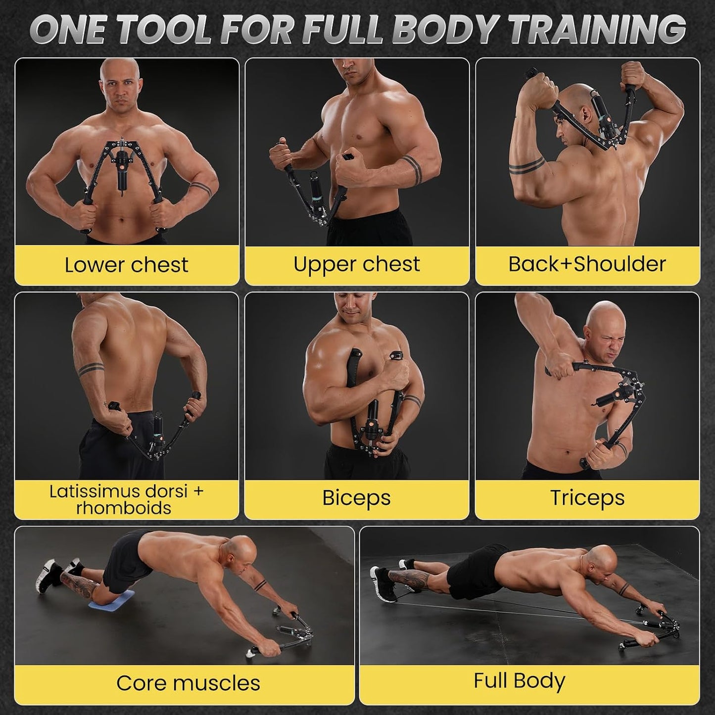 Hydraulic 3-in-1 Twister Arm Trainer with Adjustable Resistance, Ab Roller Wheels, and Hooks for Comprehensive Full Body Strength Training at Home