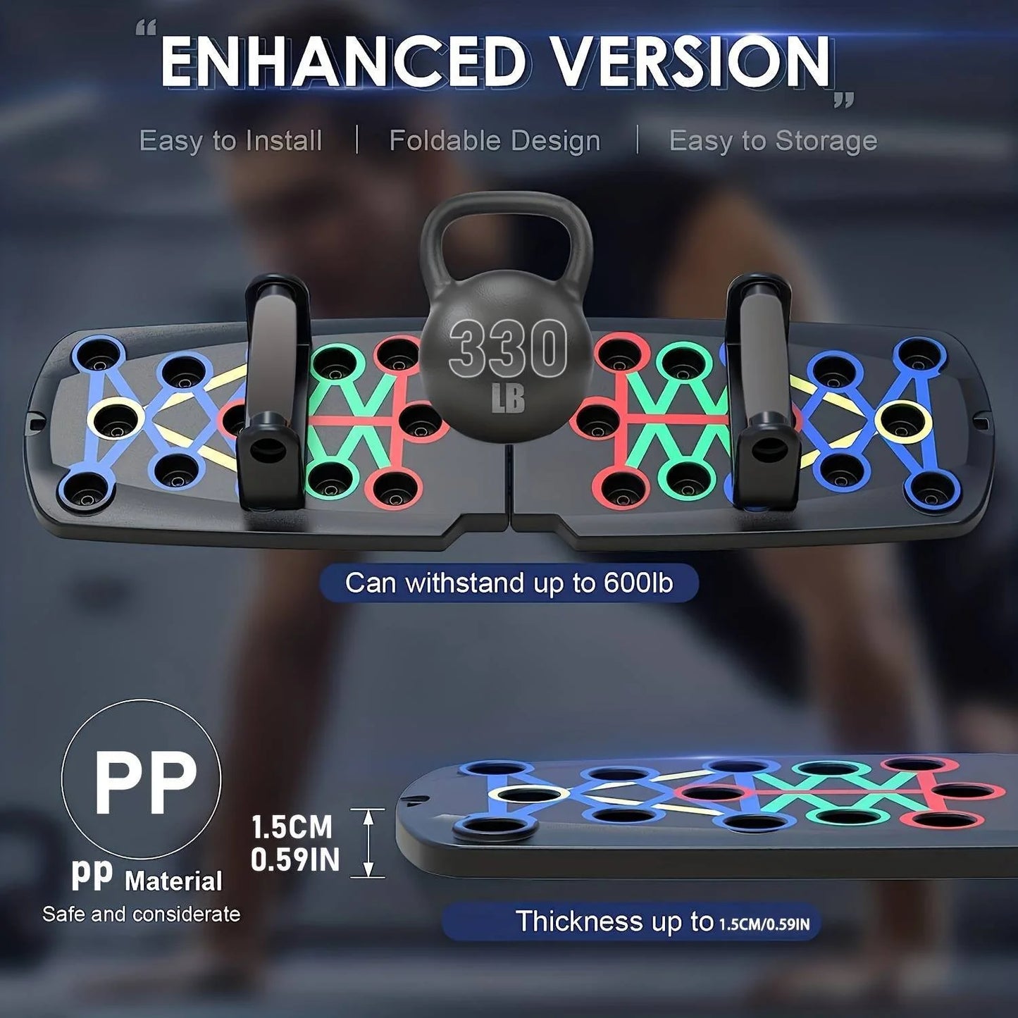Multifunctional Foldable Push-Up Board for Portable Strength Training - Ideal for Home Gym Workouts for Men and Women