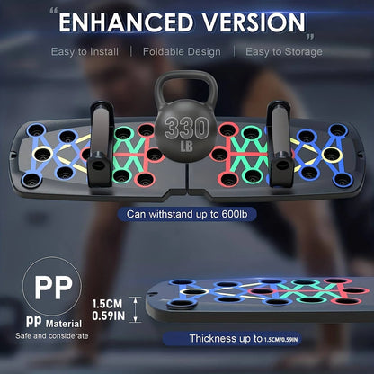 Multifunctional Foldable Push-Up Board for Portable Strength Training - Ideal for Home Gym Workouts for Men and Women