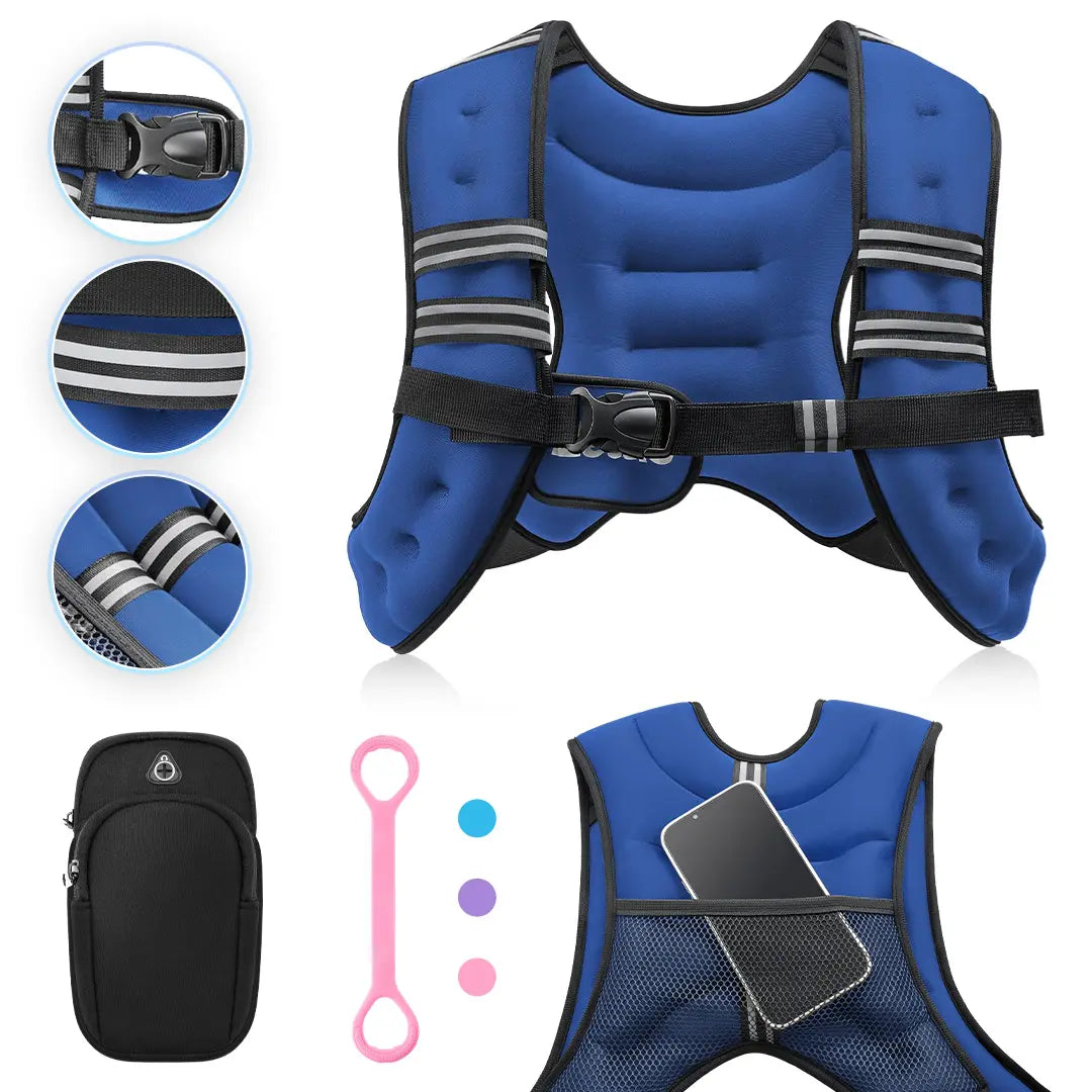 【Backtoschool】Zelus Weighted Vests,6/8/12/16/20/25/30Lb Rucking Vest with Detachable Phone Pouch&Reflective Stripes&Adjustable Straps|Exercise Equipment & Workout Enhancer for Motivational Walking,Strength Training,Running|#Tiktokshopbacktoschool