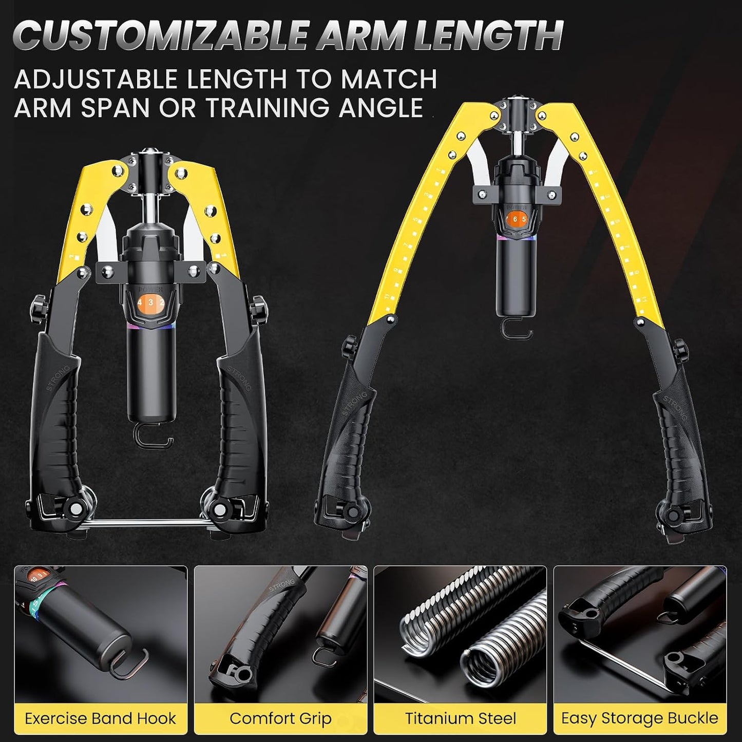 Hydraulic 3-in-1 Twister Arm Trainer with Adjustable Resistance, Ab Roller Wheels, and Hooks for Comprehensive Full Body Strength Training at Home