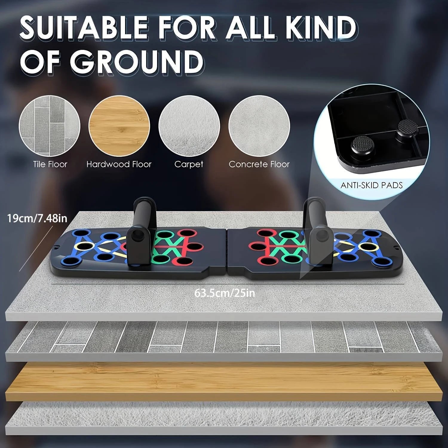 Multifunctional Foldable Push-Up Board for Portable Strength Training - Ideal for Home Gym Workouts for Men and Women